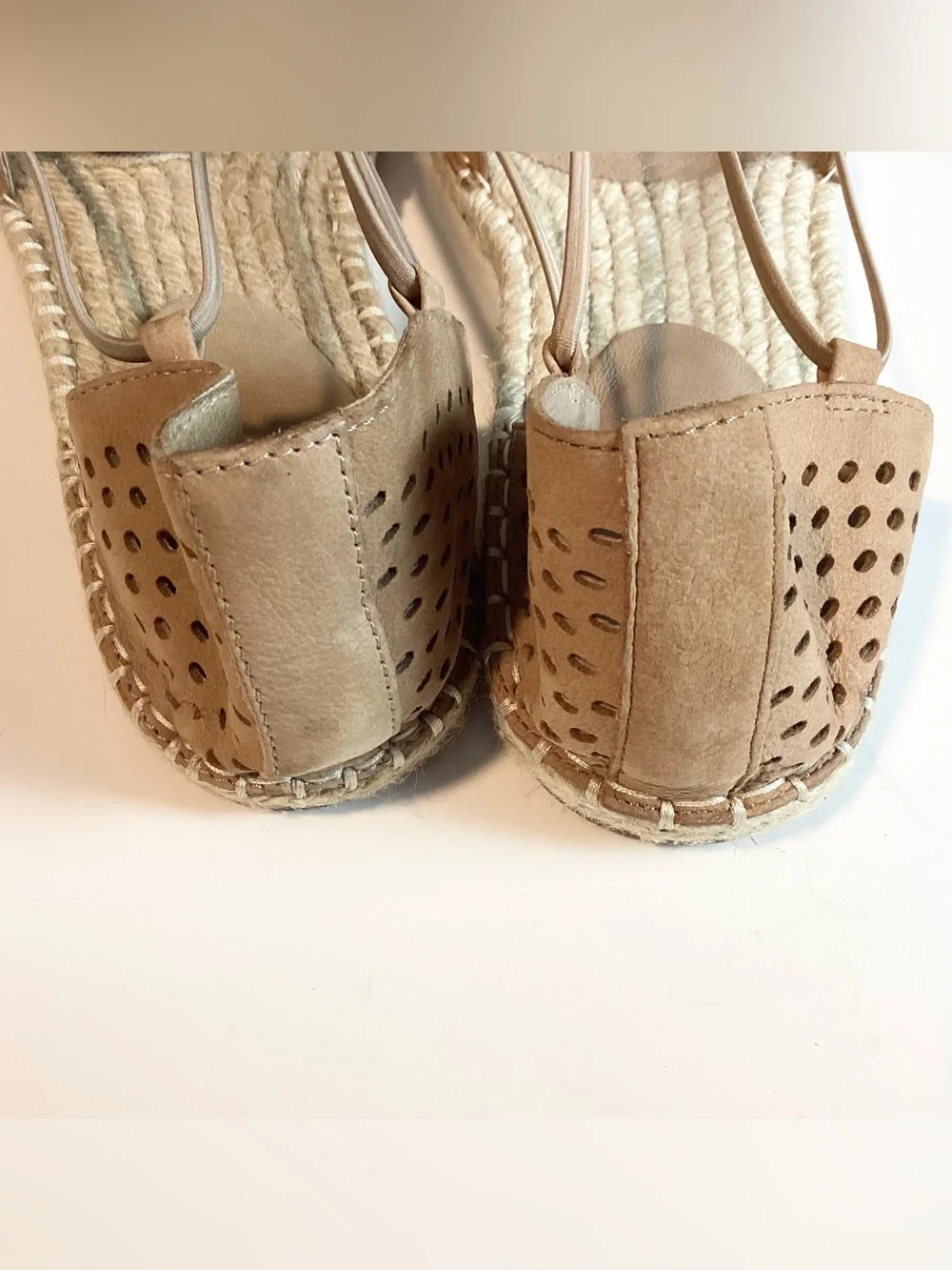 Eileen Fisher Perforated Leather Lee 2 Espadrilles - Tan - 9
